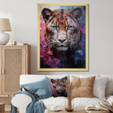 White Pink Panther Surreal Shadows Watercolor - White Panther Wall Art