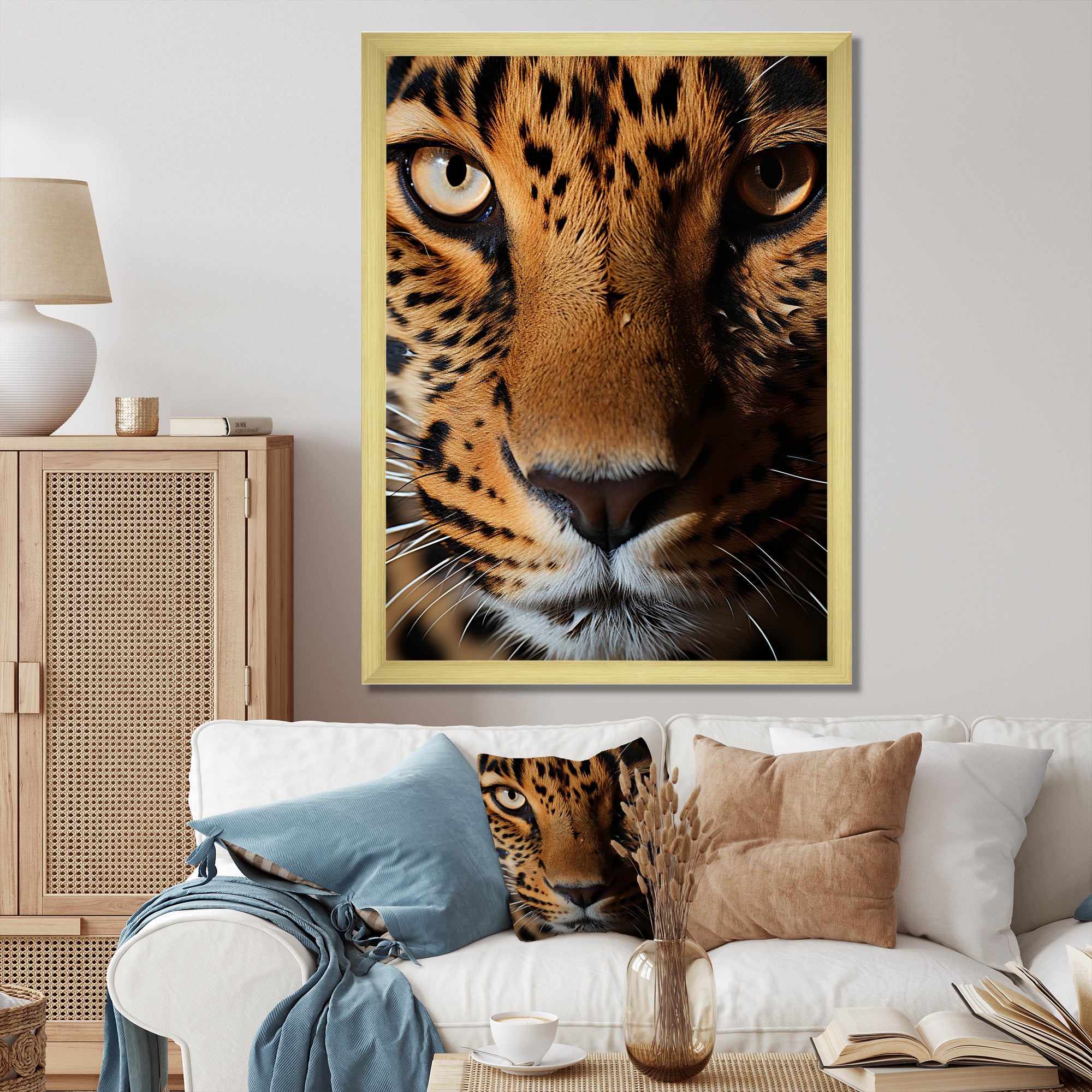 Brown Leopard Textures Of Strength - Panther Home Decor Art