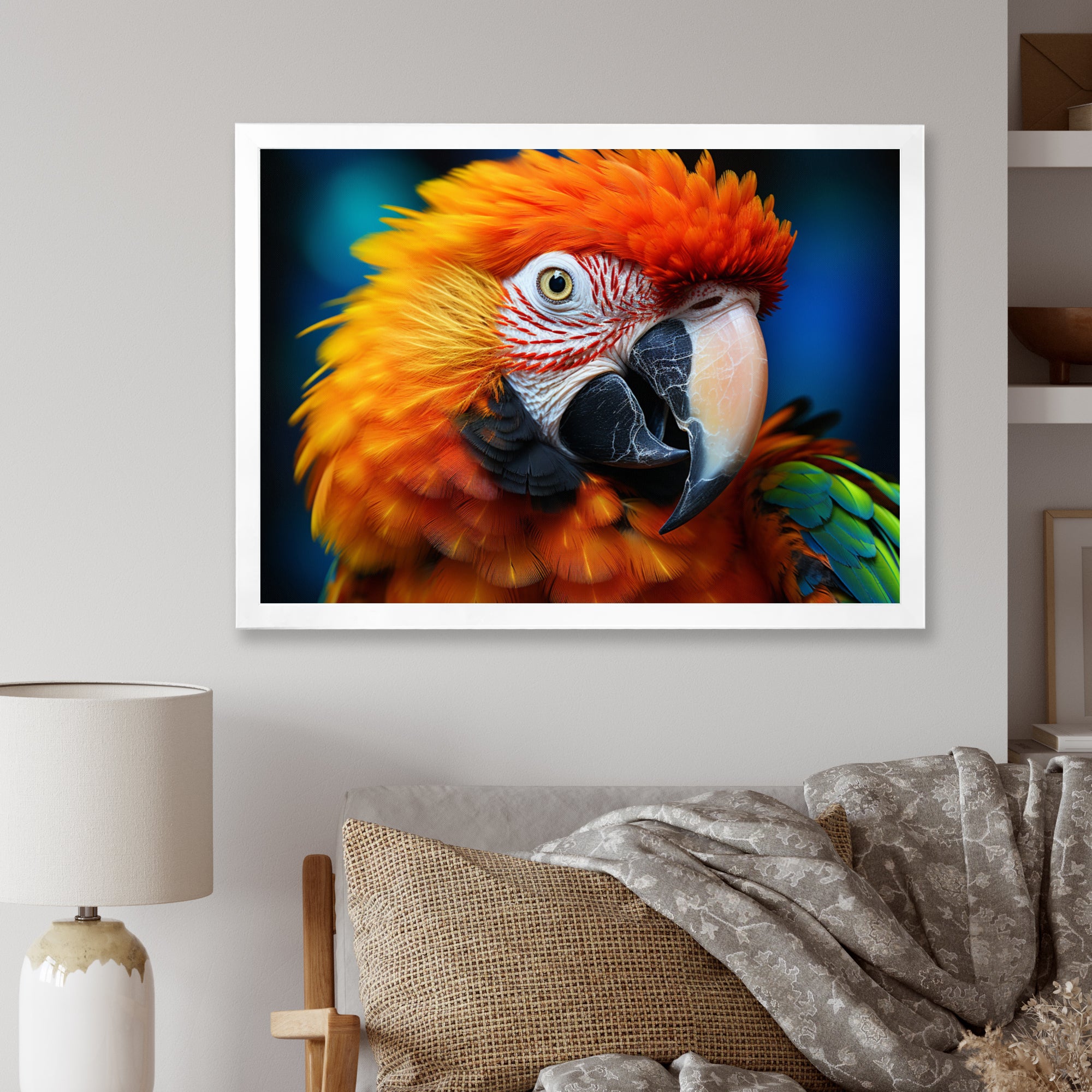 Yellow Red Parrot Colorful Parrot - Parrot Canvas Wall Art