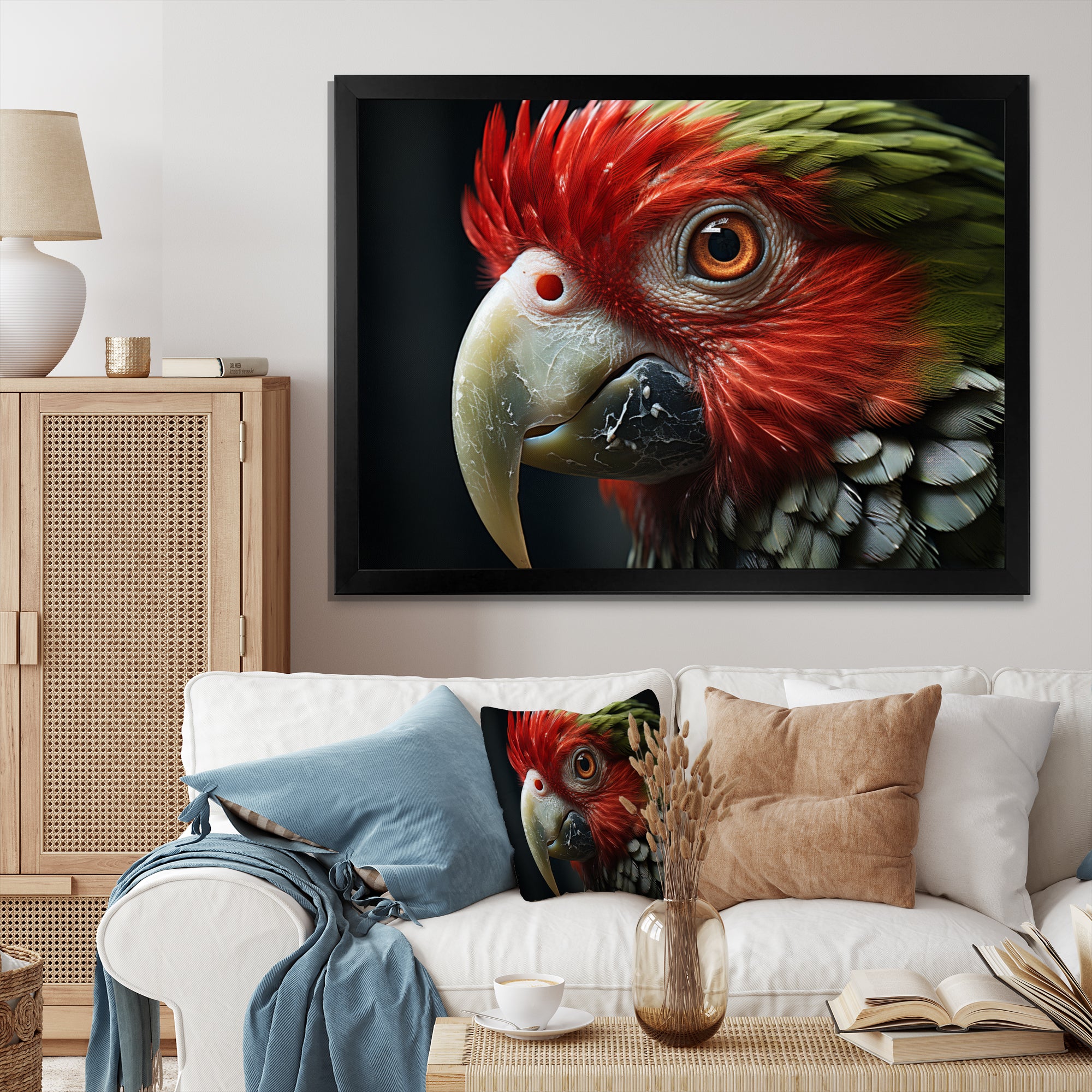 Red Parrot Portrait - Parrot Wall Art Prints
