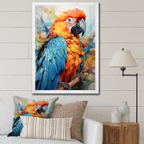 Orange Blue Parrot Vibrant Plumage - Orange Parrot Wall Art