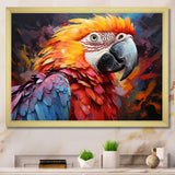 Orange Blue Parrot Vibrant Plumage Collage - Parrot Framed Canvas Art