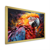 Orange Blue Parrot Vibrant Plumage Collage - Parrot Framed Canvas Art