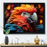 Orange Parrot Vibrant Plumage Geometric - Parrot Home Decor Art