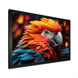 Orange Parrot Vibrant Plumage Geometric - Parrot Home Decor Art