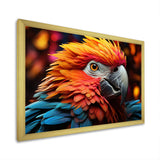 Orange Parrot Vibrant Plumage Geometric - Parrot Home Decor Art