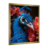 Teal Peacock Portrait Vibrant - Peacock Wall Decor
