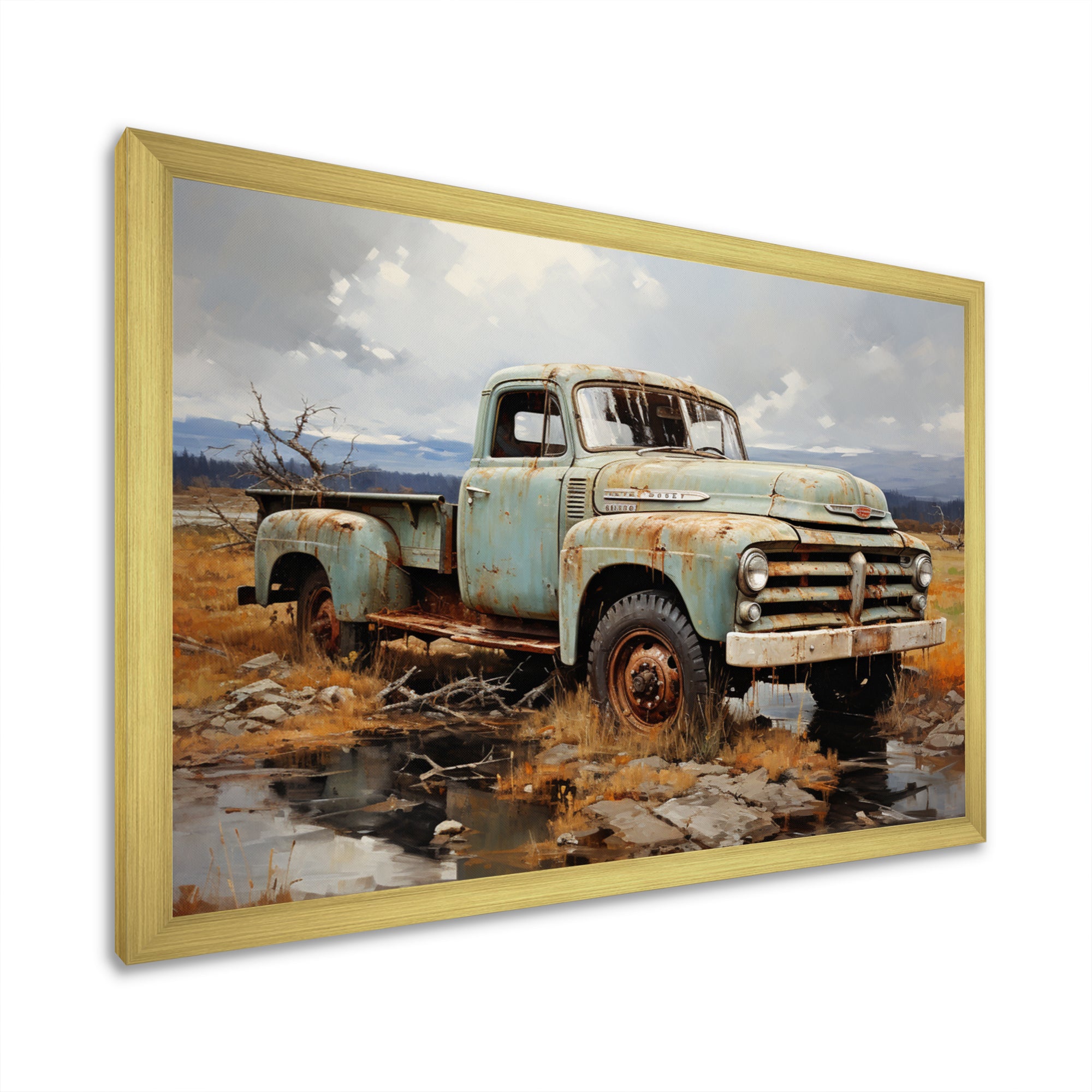 Pickup Truck Atmospheric Impressionism I - Pickup Truck Canvas Wall Art