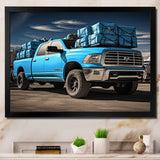Teal Pickup Truck Cargo Carrier - Pickup Truck Canvas Wall Art