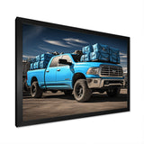 Teal Pickup Truck Cargo Carrier - Pickup Truck Canvas Wall Art
