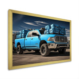 Teal Pickup Truck Cargo Carrier - Pickup Truck Canvas Wall Art