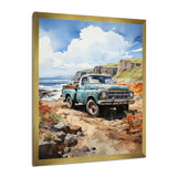 Pickup Truck Coastal Harmony - Pickup Truck Canvas Wall Art