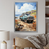 Pickup Truck Coastal Harmony - Pickup Truck Canvas Wall Art