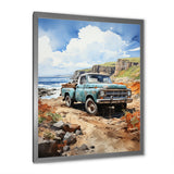 Pickup Truck Coastal Harmony - Pickup Truck Canvas Wall Art