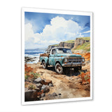Pickup Truck Coastal Harmony - Pickup Truck Canvas Wall Art