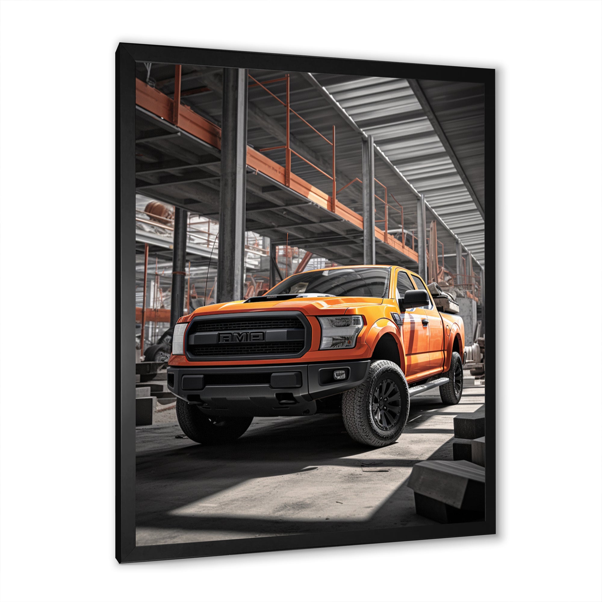 Pickup Truck Construction Chronicles I - Pickup Truck Canvas Wall Art