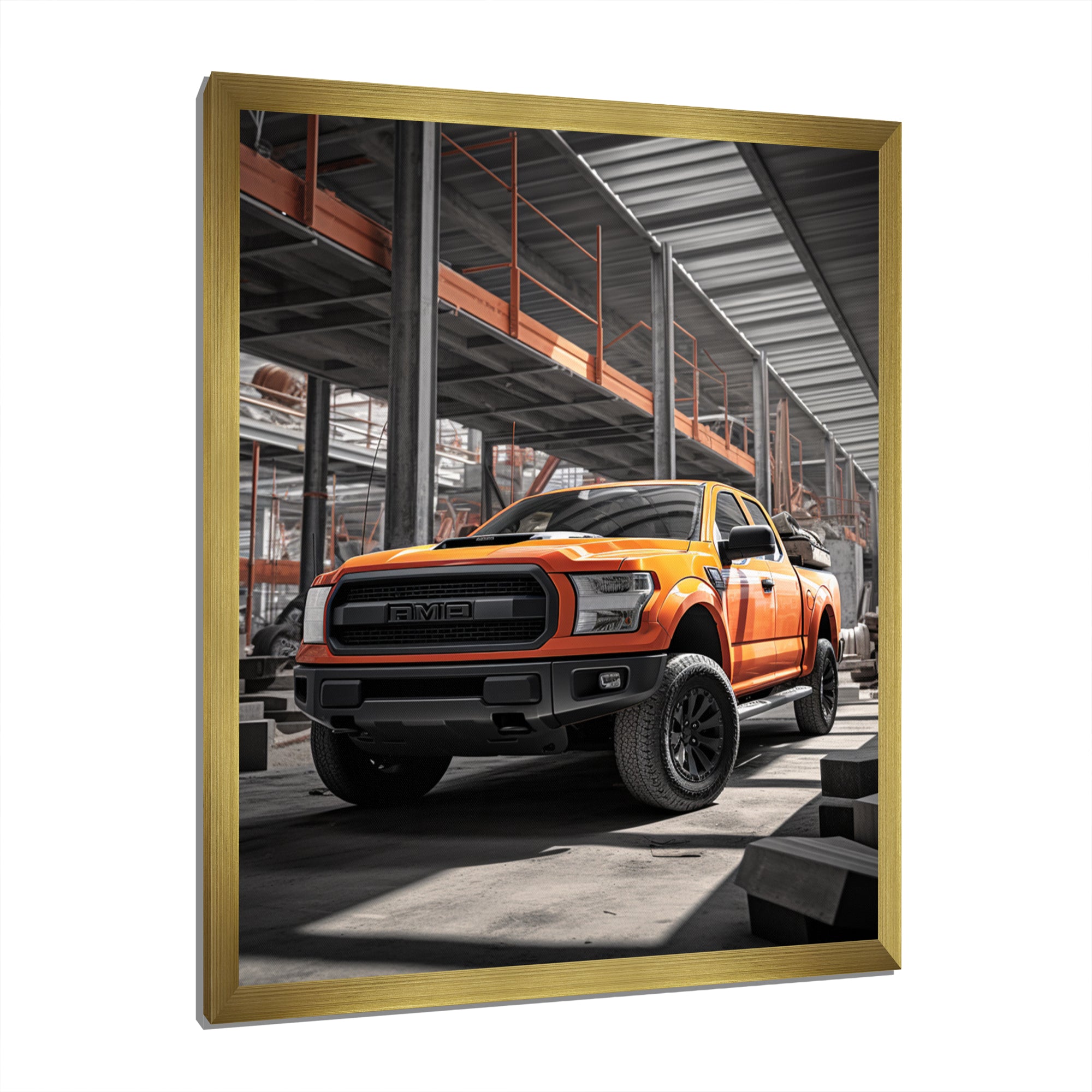 Pickup Truck Construction Chronicles I - Pickup Truck Canvas Wall Art