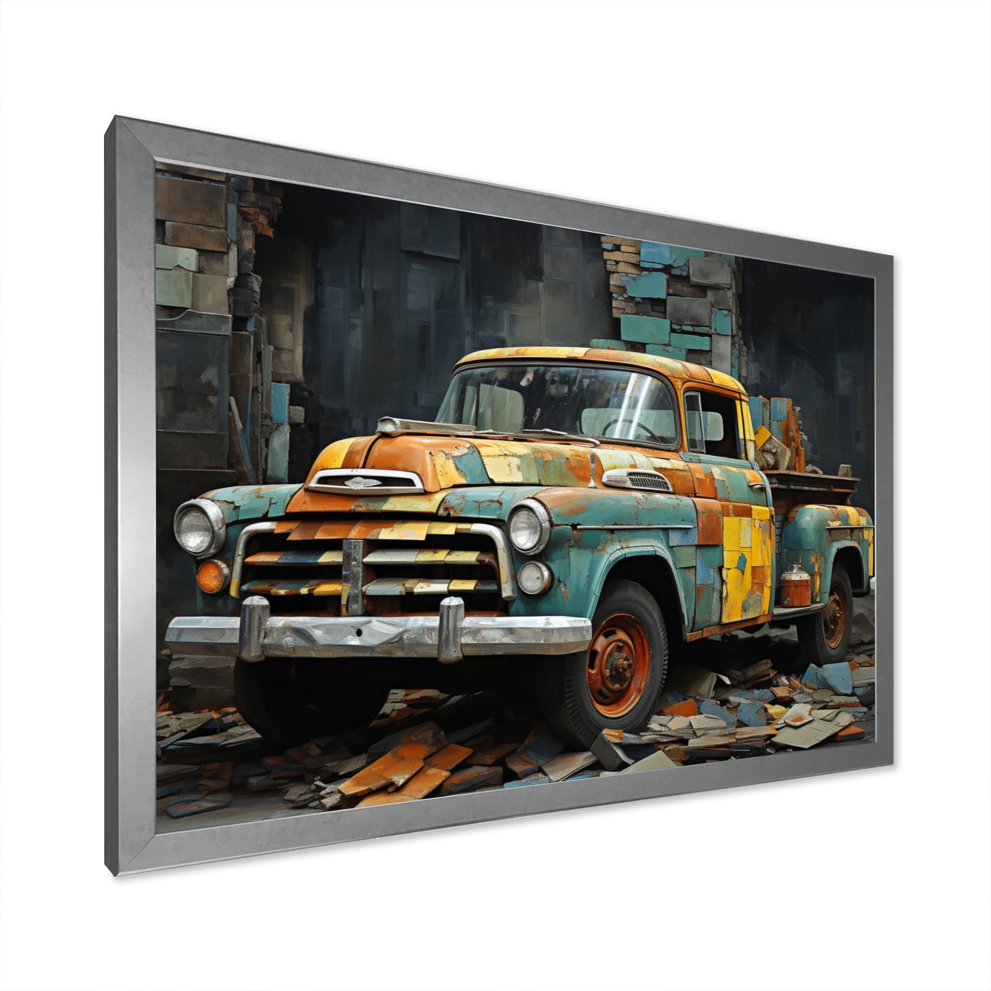 Pickup Truck Poupart Collage - Pickup Truck Canvas Wall Art