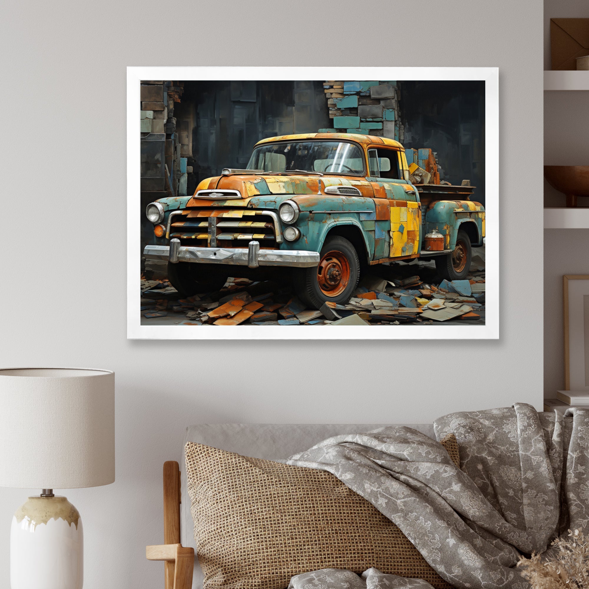 Pickup Truck Poupart Collage - Pickup Truck Canvas Wall Art