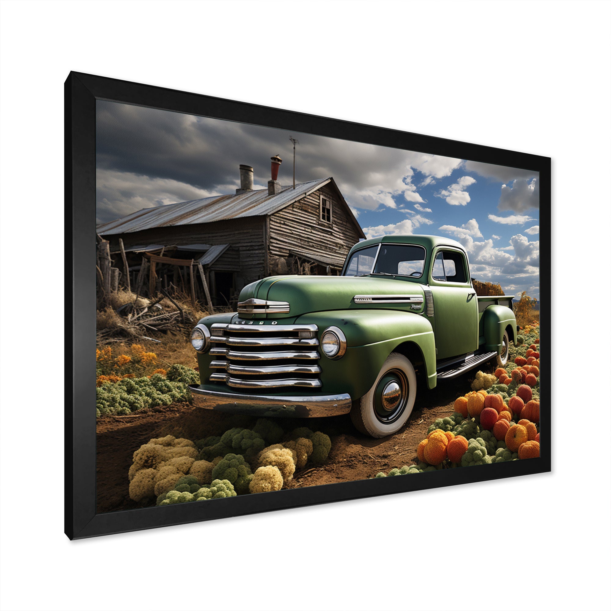 Pickup Truck Country Charm I - Pickup Truck Canvas Wall Art