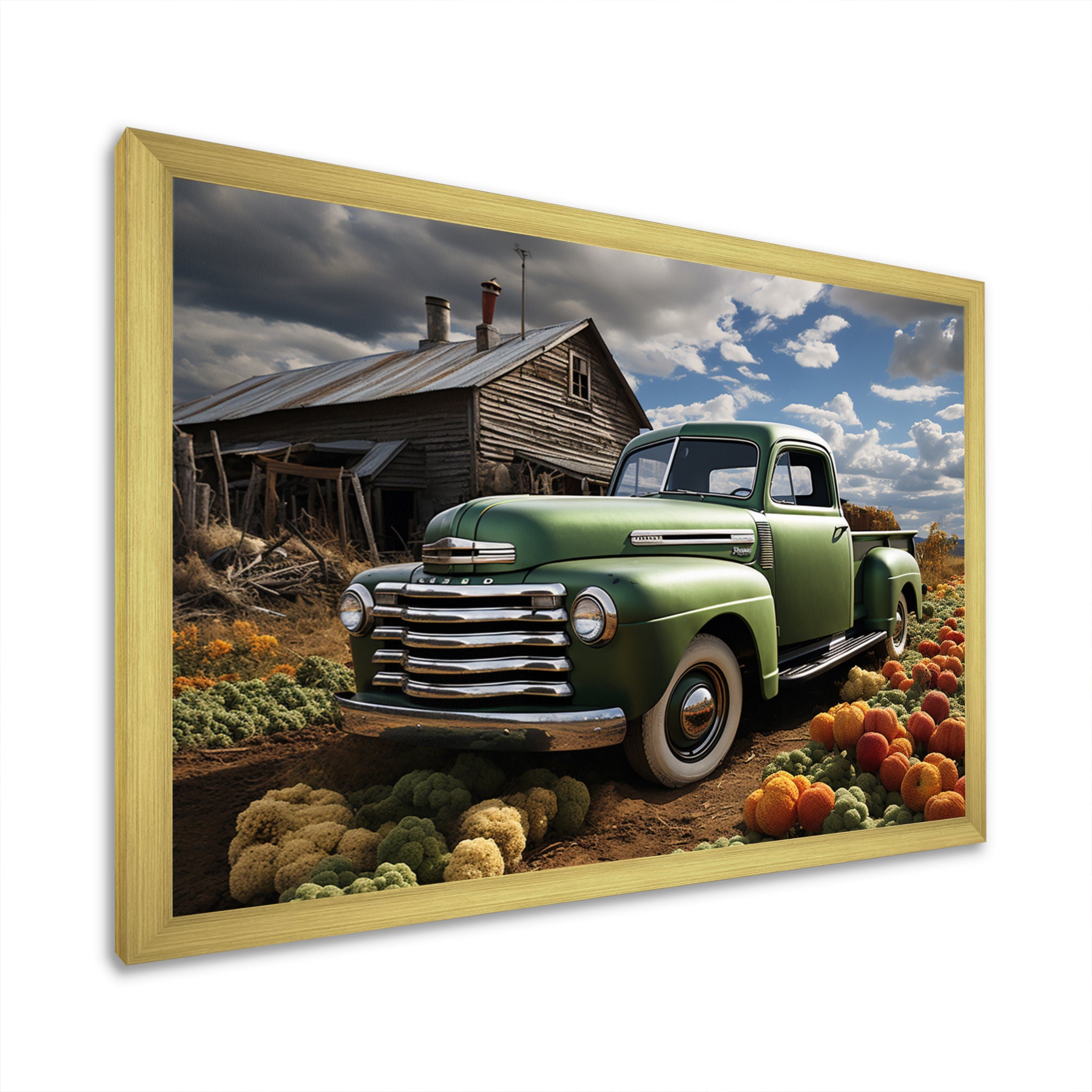 Pickup Truck Country Charm I - Pickup Truck Canvas Wall Art