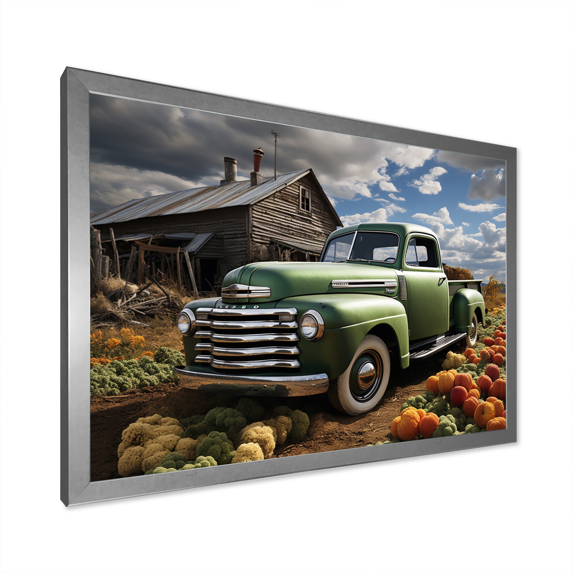 Pickup Truck Country Charm I - Pickup Truck Canvas Wall Art