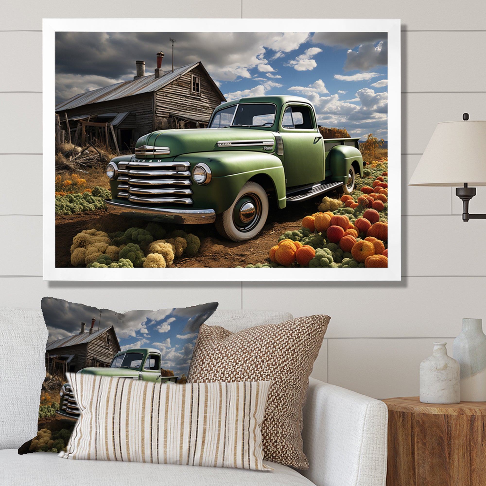 Pickup Truck Country Charm I - Pickup Truck Canvas Wall Art