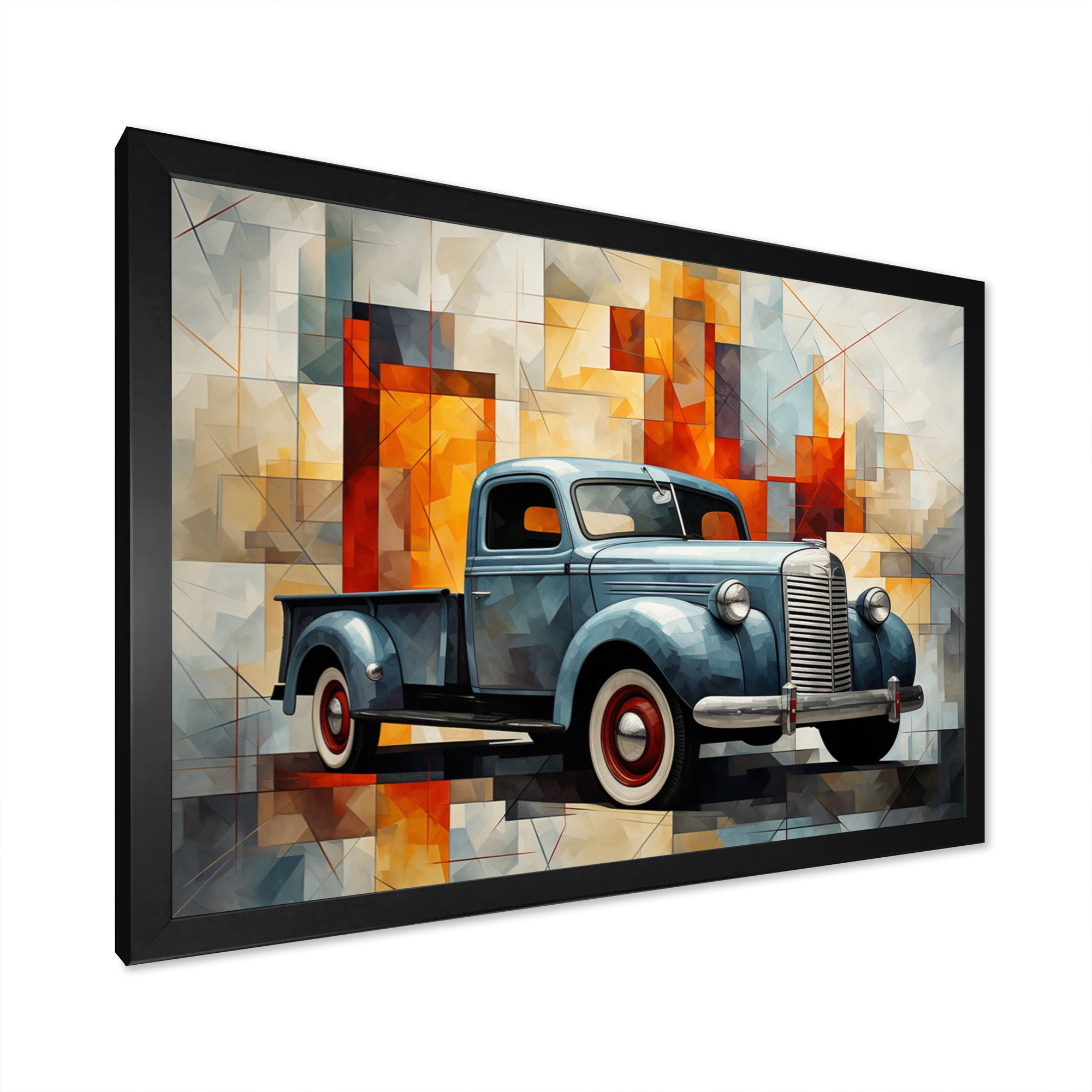 Pickup Truck Geometric Abstraction I - Pickup Truck Canvas Wall Art