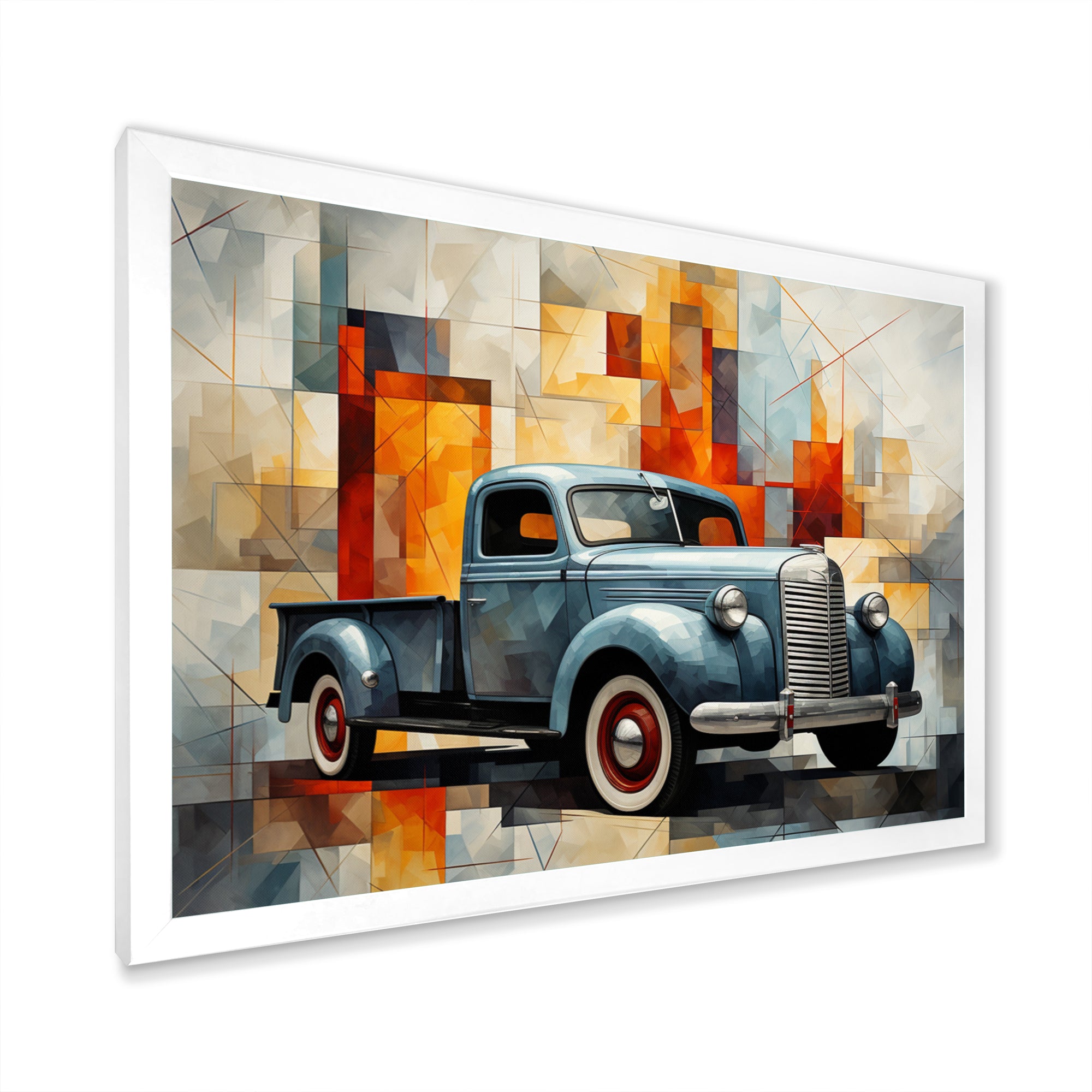 Pickup Truck Geometric Abstraction I - Pickup Truck Canvas Wall Art