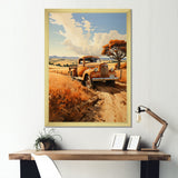 Yellow Pickup Truck Golden Fields I - Pickup Truck Canvas Wall Art