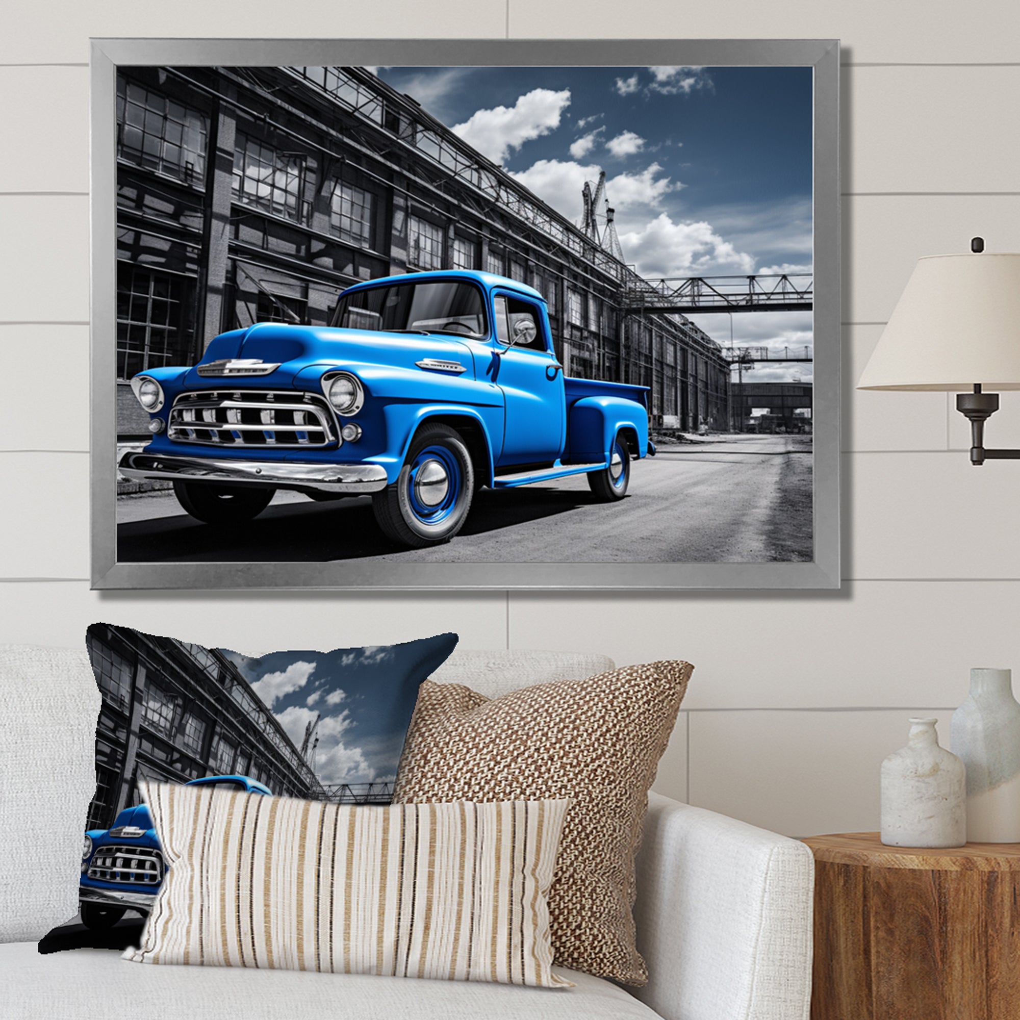 Blow Pickup Truck Industrial Drive - Pickup Truck Canvas Wall Art