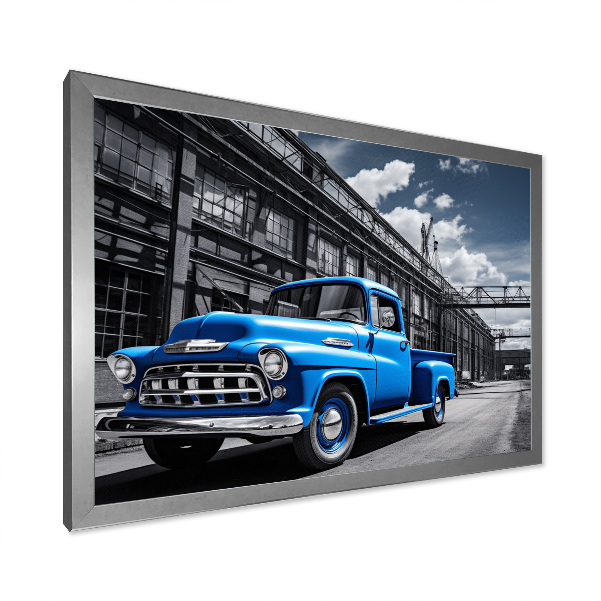 Blow Pickup Truck Industrial Drive - Pickup Truck Canvas Wall Art