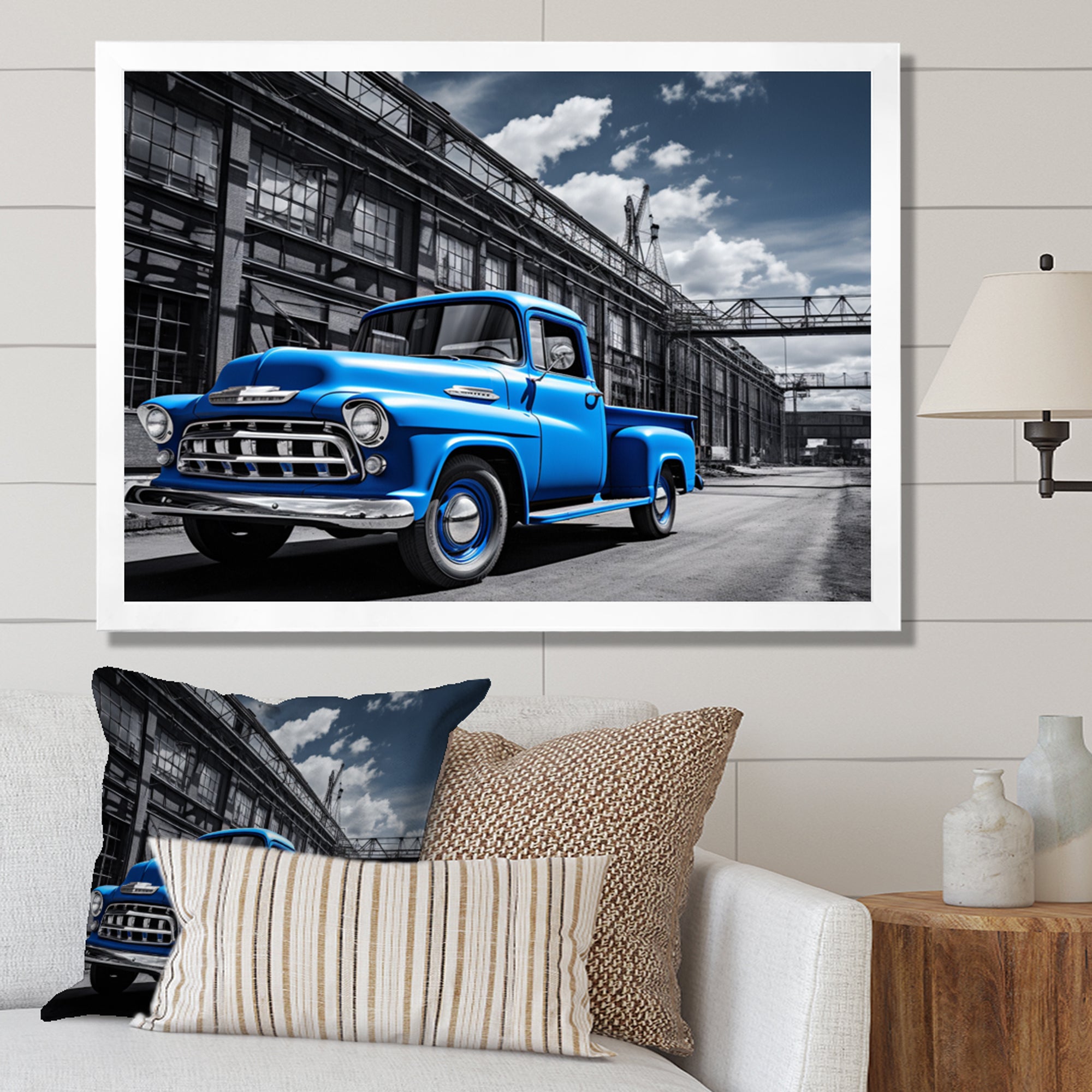 Blow Pickup Truck Industrial Drive - Pickup Truck Canvas Wall Art