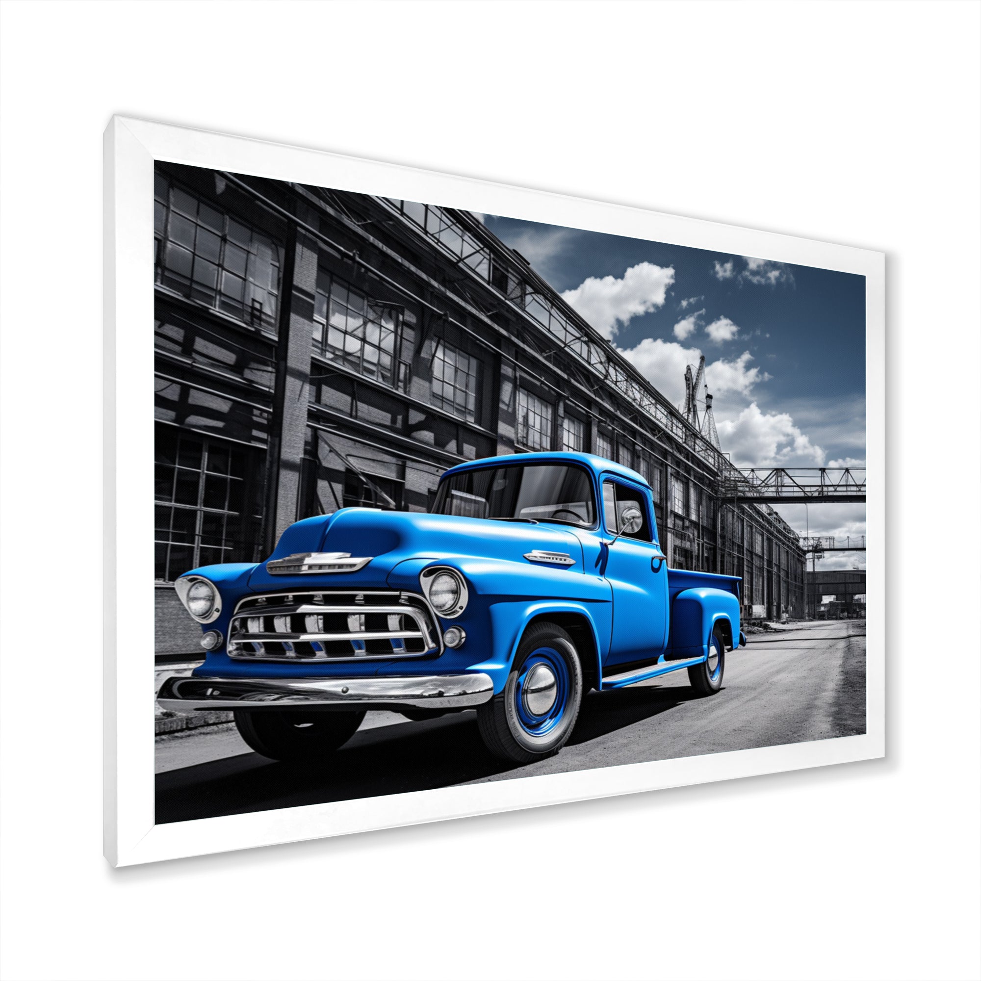 Blow Pickup Truck Industrial Drive - Pickup Truck Canvas Wall Art