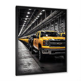 Yellow Pickup Truck Industrial Icons - Pickup Truck Canvas Wall Art