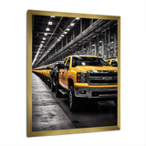 Yellow Pickup Truck Industrial Icons - Pickup Truck Canvas Wall Art