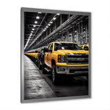 Yellow Pickup Truck Industrial Icons - Pickup Truck Canvas Wall Art