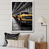 Yellow Pickup Truck Industrial Icons - Pickup Truck Canvas Wall Art
