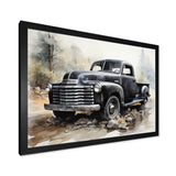 Grey Minimalist Pickup - Pickup Truck Canvas Wall Art