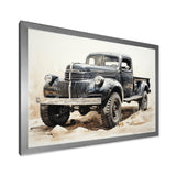 Minimalist Pickup Truck Monochrome - Pickup Truck Canvas Wall Art