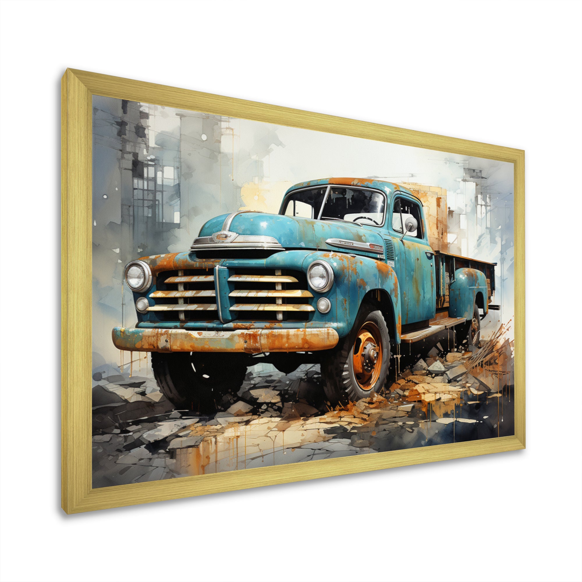 Vintage Pickup Truck - Pickup Truck Canvas Wall Art