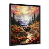 Yellow Pickup Truck Mountain Majesty - Pickup Truck Canvas Wall Art
