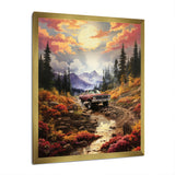 Yellow Pickup Truck Mountain Majesty - Pickup Truck Canvas Wall Art