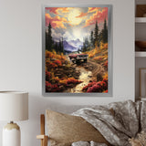 Yellow Pickup Truck Mountain Majesty - Pickup Truck Canvas Wall Art