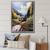 Green Pickup Truck Mountain Majesty - Pickup Truck Canvas Wall Art