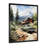 Pickup Truck Mountain Retreat - Pickup Truck Canvas Wall Art