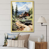 Pickup Truck Mountain Retreat - Pickup Truck Canvas Wall Art