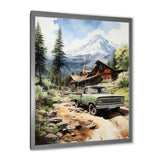 Pickup Truck Mountain Retreat - Pickup Truck Canvas Wall Art