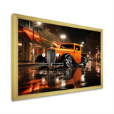 Orange Pickup Truck Night Drifters - Pickup Truck Canvas Wall Art