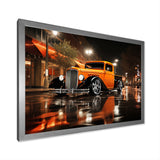 Orange Pickup Truck Night Drifters - Pickup Truck Canvas Wall Art